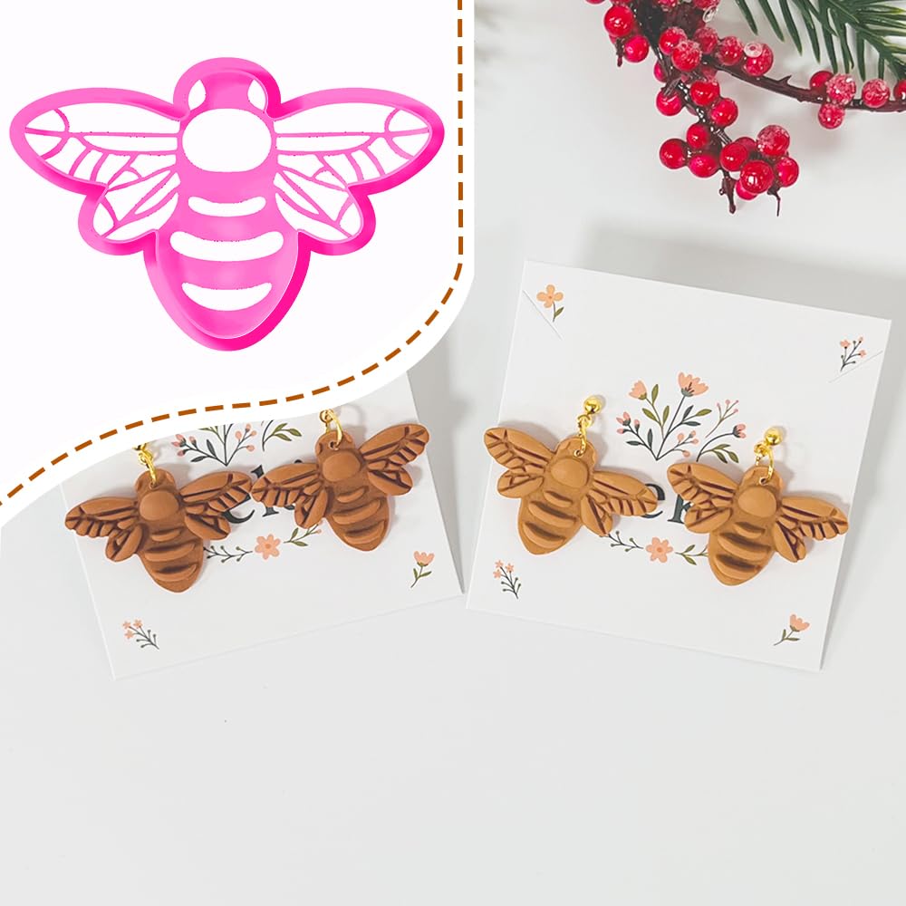 Xaekicr Juego de cortadores de arcilla polimérica en forma de abeja, cortadores 