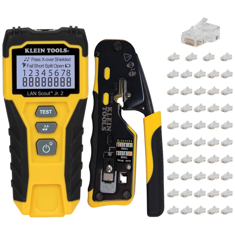 Klein Tools 80072 Cable Tester Kit, 3-Piece | LAN Scout Jr. 2 Cable Tester, Coax