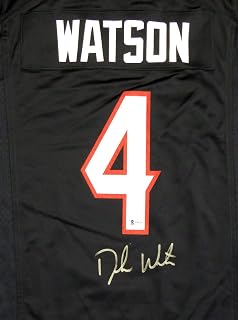 Deshaun Watson Autographed Blue N.i.k.e Football Jersey Size M Beckett BAS Stock #121901