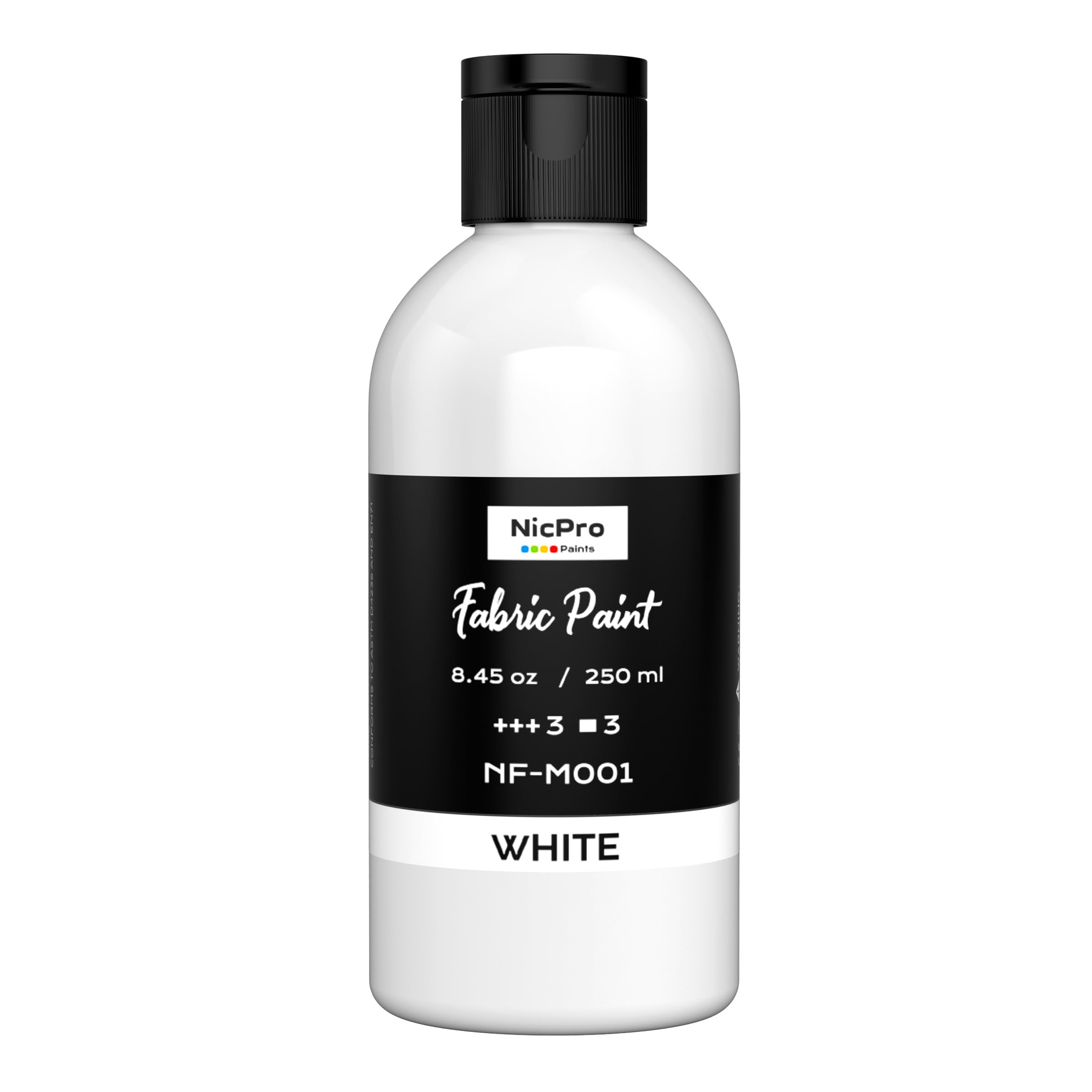 Nicpro White Fabric Paint, 8.45 oz (250 ml) Paint for Clothes Permanent | Clothi