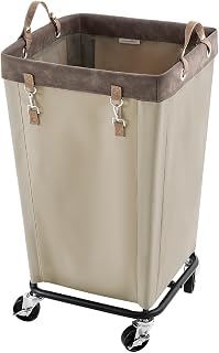 StorageWorks 160L Laundry Basket, Hamper with Wheels, Light Khaki, 1 Pack