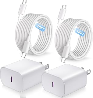iPhone 17 16 15 Charger Fast Charging,2Pack 10FT USB C Charging Cable with 20W USB C Charger Block Fast Charger for Apple iPhone 17 Pro Max/17 Air/17/16 Pro Max/15 Plus/16/iPad Pro/iPad Air,AirPods