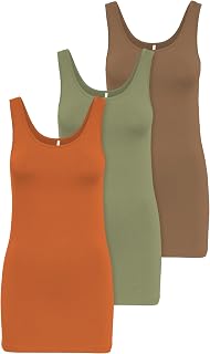 ONLY Pack of 3 Women's Tops Basic Tank Tops White, Black, Grey, Blue, Cream Women's Shirt Long Summer Shirts Top 15201465