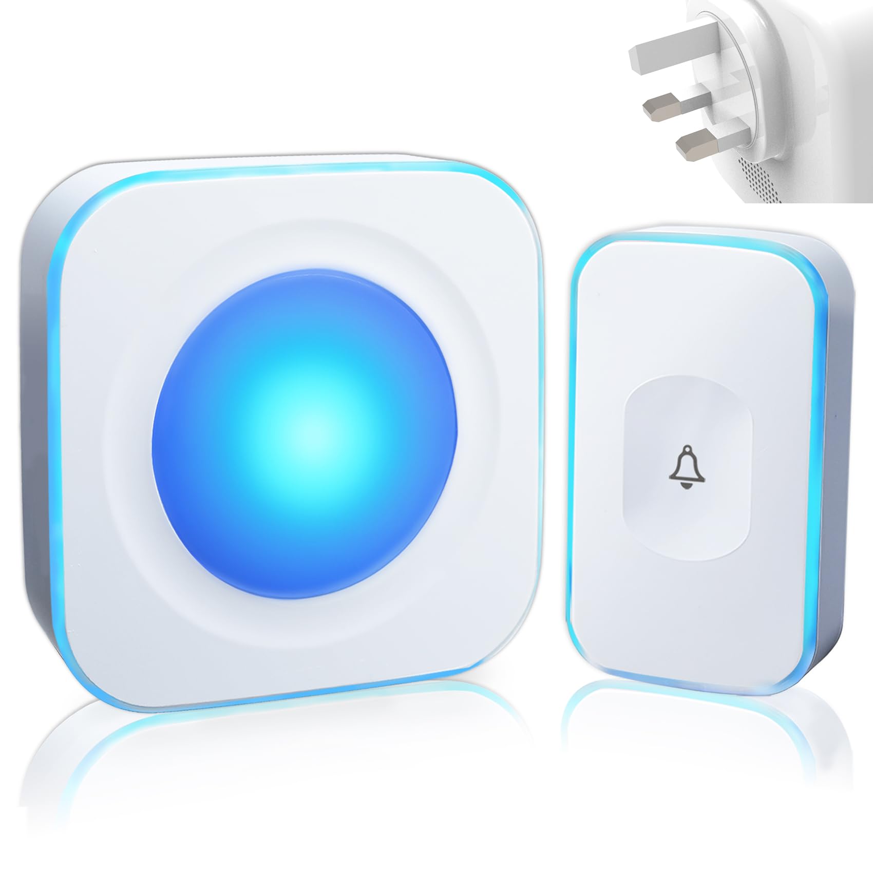 Wireless Doorbell 1200 Feet Plug in Waterproof Battery Operated Cordless Door Be