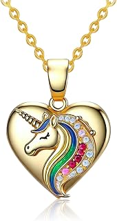 Cute Colorful CZ Heart Pendant Necklace, Non-Tarnish Copper Jewelry, Personalized Gift for Women