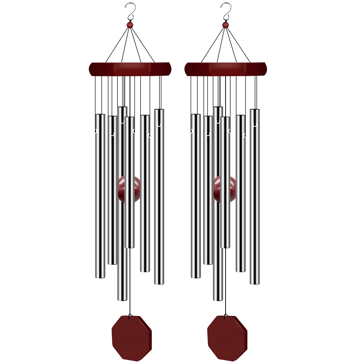 2 Pack Pgzsy Memorial Wind Chimes Outdoor Large Deep Tone, Elegant Sympathy Wind