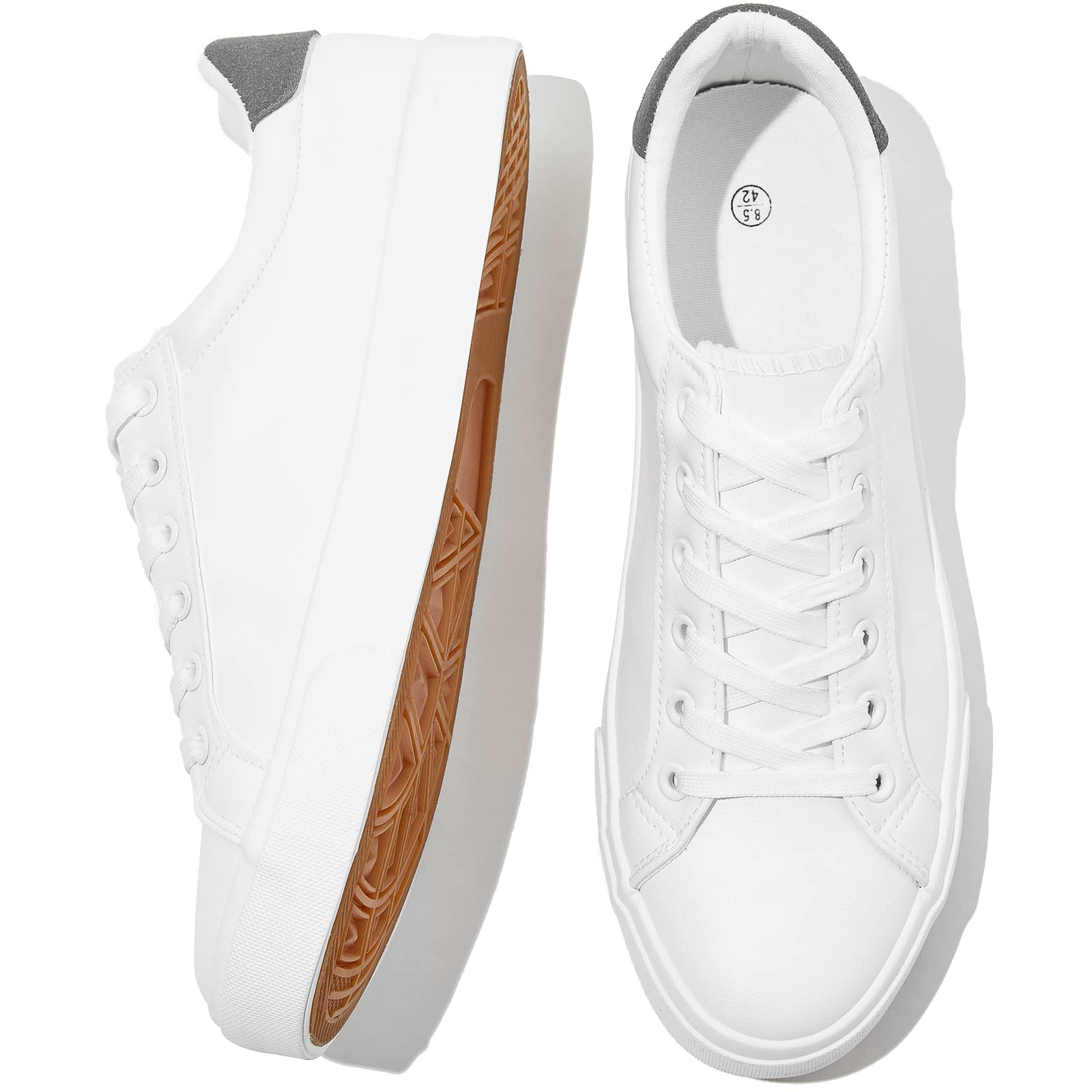 FRACORA Scarpe da tennis bianche da uomo scarpe da tennis basse moda scarpe casu