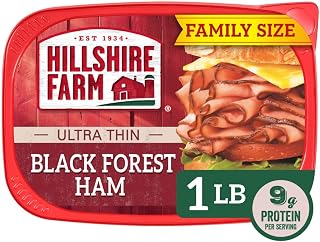 Hillshire Farm Ultra Thin Sliced Deli Lunch Meat, Black Forest Ham, 16 oz | Gluten free; no artificial ingredients; no added nitrates or nitrites; great for sandwiches, wraps & charcuterie