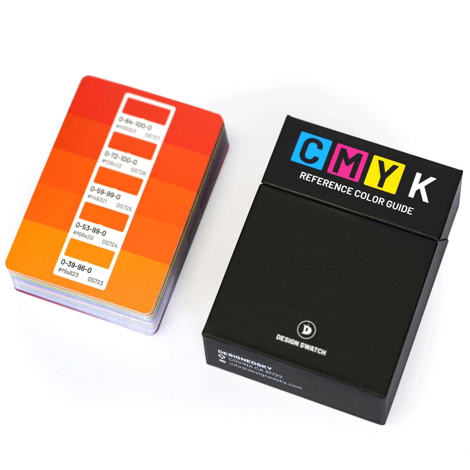 Design Swatch CMYK Color Swatch Cards for Graphic Designers - 50 Card Deck with 