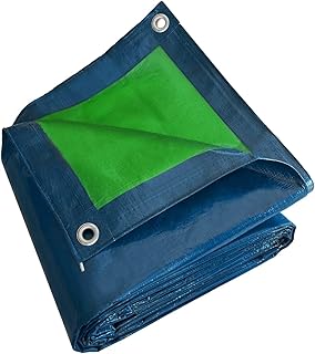 Waterproof Tarpaulin 5x8m - TECPLAST - SR150MU - Blue and Green Outer Tarpaulin with Eyelets - Anti UV Rays