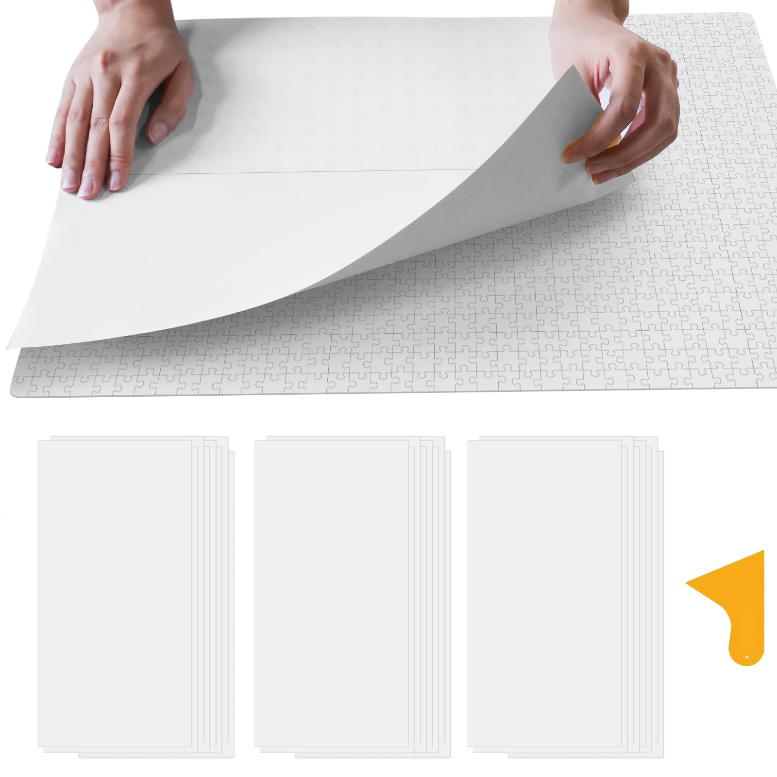 ALL4JIG Puzzle Saver – 24-Pack Puzzle Glue Sheets for 1000-3000 Pieces, Self-Adh