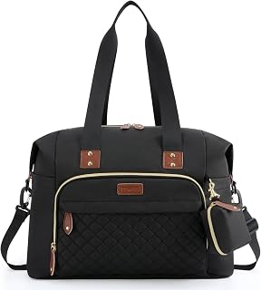 Tuwubi Diaper Bag Tote,Baby Diaper Bag with Pacifier Case | Large Travel Diaper Tote Caddy for Mom and Dad Multifunction Baby Bag(Large,Black)