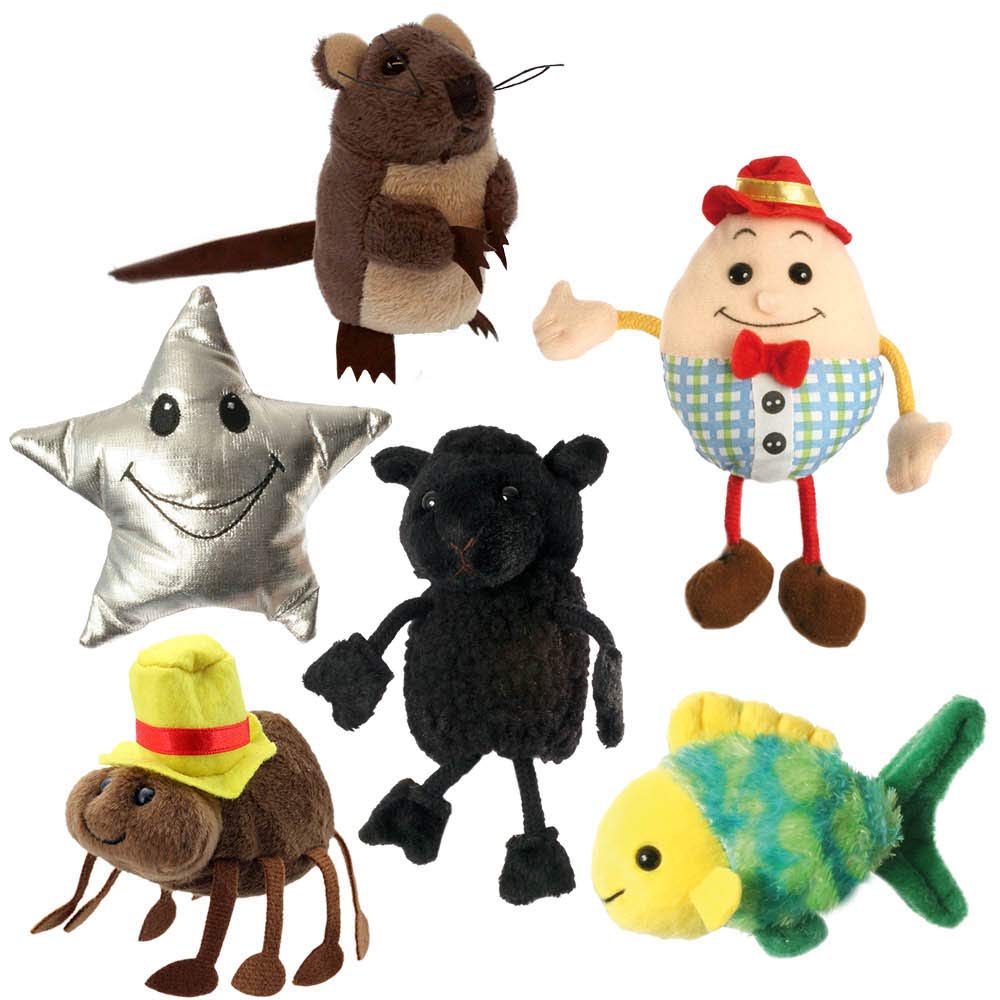 The Puppet Company Nursery Rhyme Finger Puppets, Set of 6 - Mini Plush Character