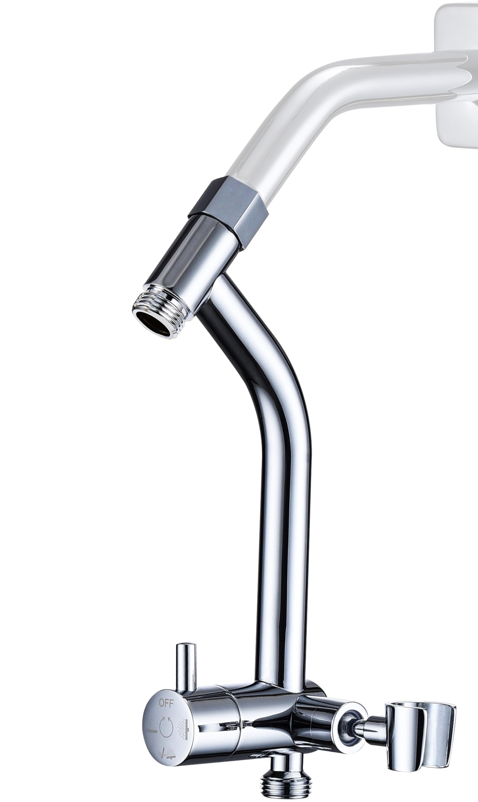 G-Promise All Metal Shower Diverter with Low Handheld Holder (Chrome) | 6 Inch D