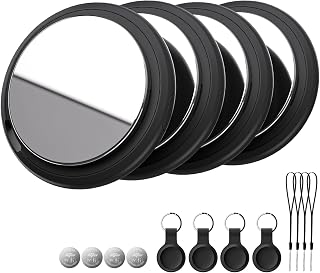 Bnlei Air Tracker Tag Works with Apple Find My (iOS Only) Includes Replaceable Battery, Bluetooth Smart Item Locator Key Finder for Keys, Luggage, Wallet, Car, Bicycle (4-Pack-Black)