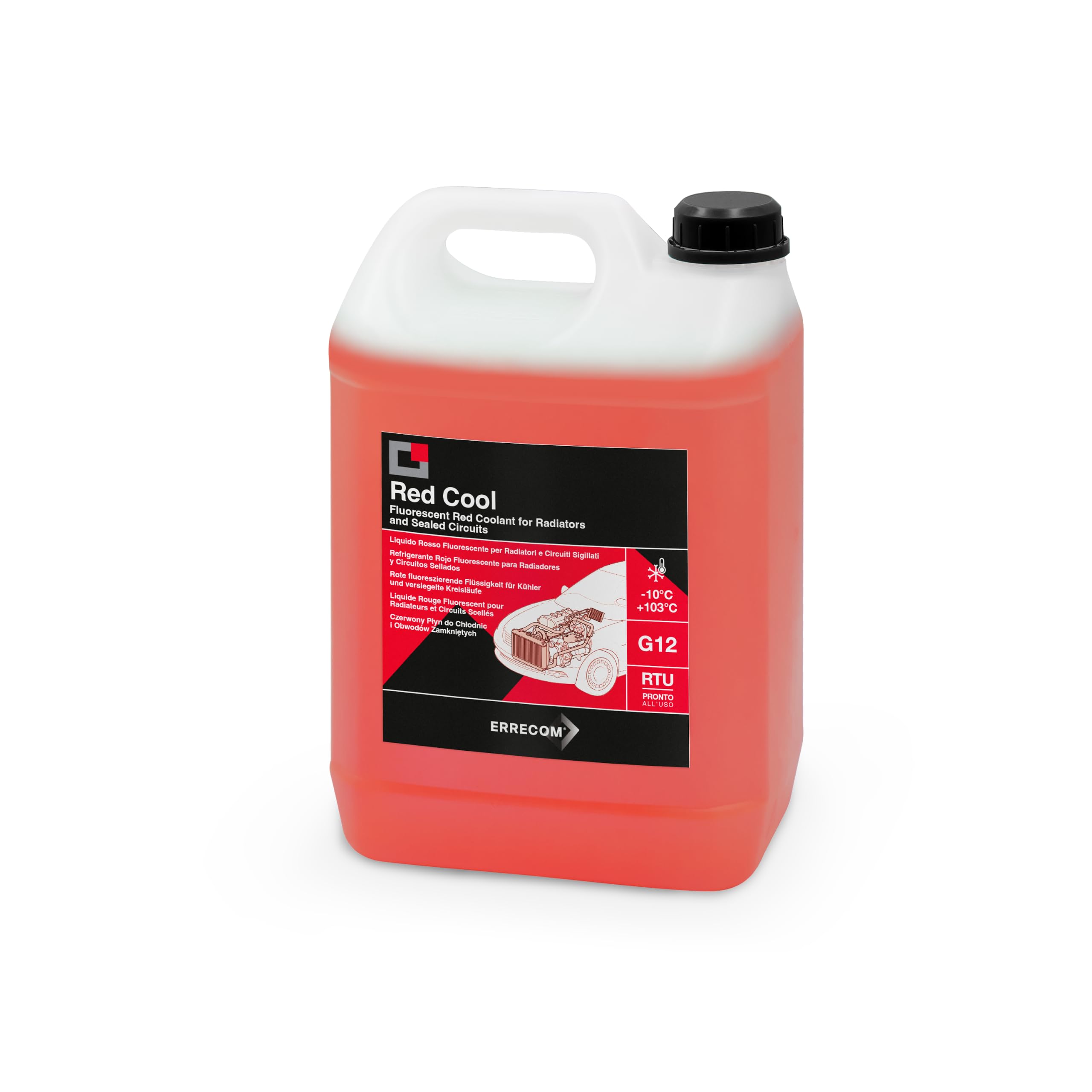 ERRECOM Red Cool Liquid Radiator Red Fluorescent 14 °F/+103 °C G12, 5 L | Formul
