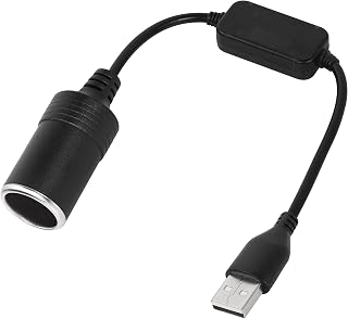 CERRXIAN USB A Male to 12V Car Cigarette Lighter Socket Booster Converter Cable for Electronic Dog Driving Recorder