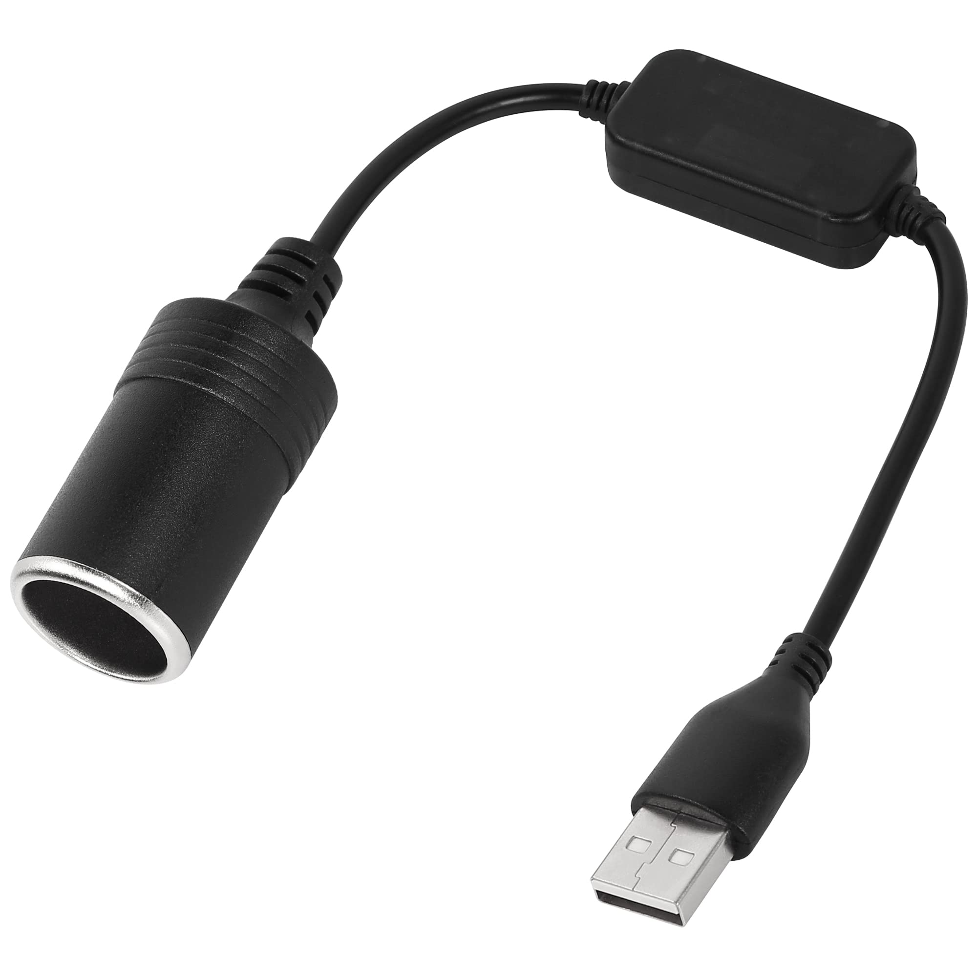 CERRXIAN USB A Male to 12V Car Cigarette Lighter Socket Booster Converter Cable 
