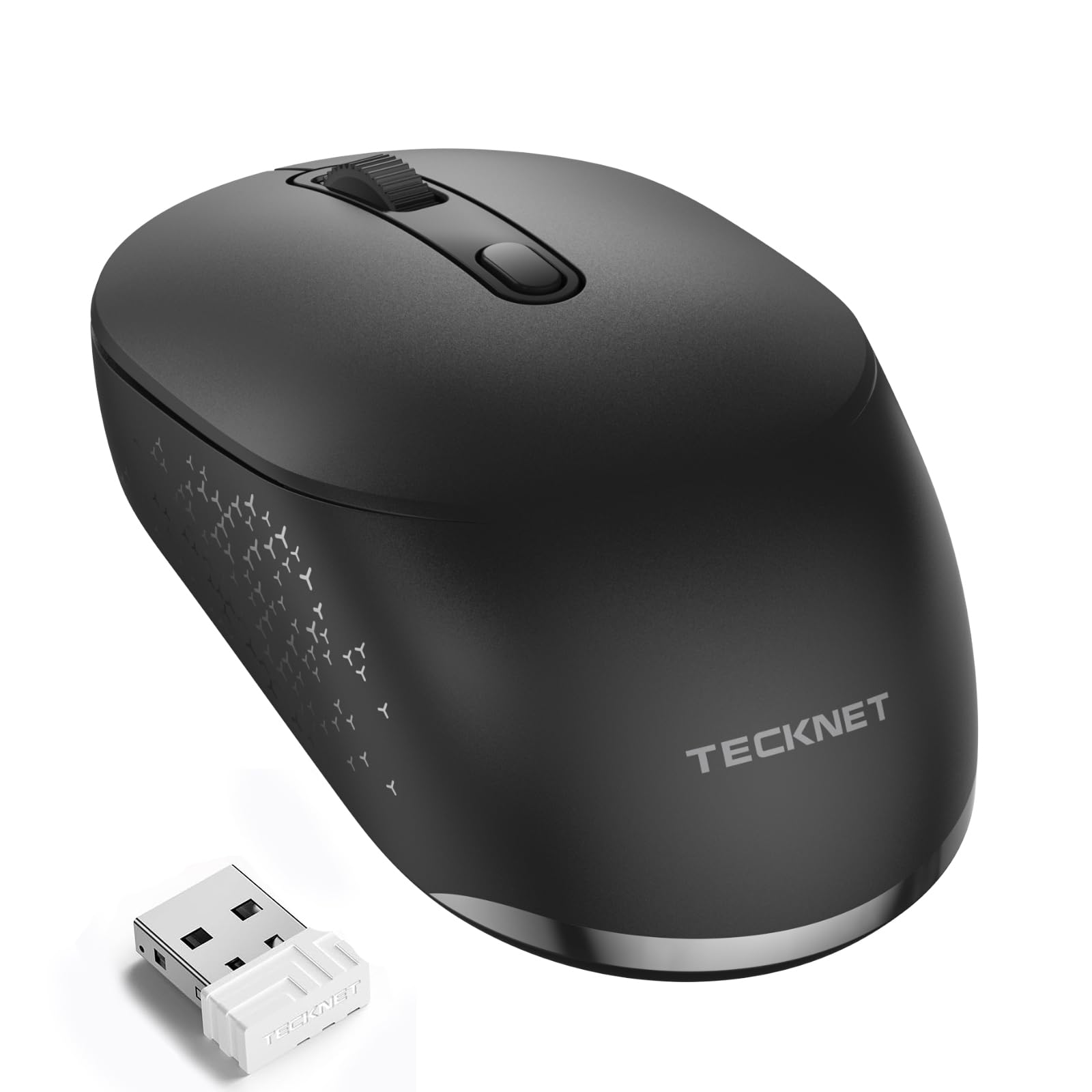 TECKNET Bluetooth Wireless Mouse, Bluetooth 5.2/3.0 & 2.4G USB Receiver, Compact