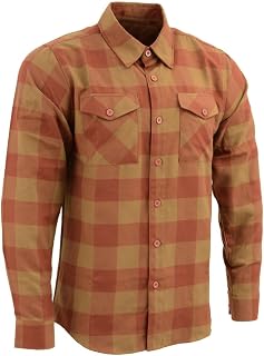Milwaukee Leather Men’s Casual Cotton Flannel Plaid Long Sleeve Button Down Cotton Shirts