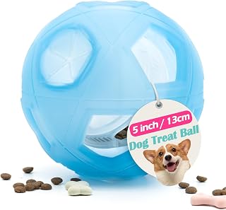 LumoLeaf Dog Treat Ball, 5” Interactive Dispensing Ball Toy with Adjustable Difficulty Setting for Small to Medium Dogs and Cats. (5 inch / 12.7cm)