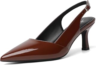 Mostrin Kitten Heels for Women with Closed Toe Back Strap Pumps for Women Wedding Party Commuter