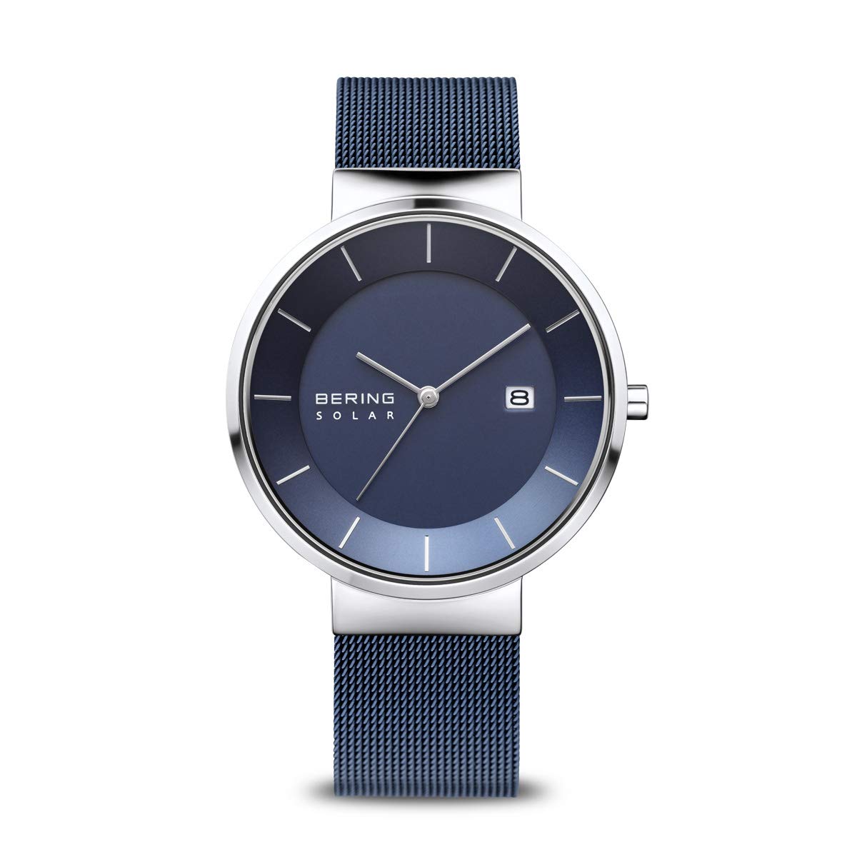 Bering Herren Solar Uhr | Armbanduhr 39 mm Edelstahlgehäuse und Zifferblatt | Mi