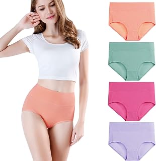 wirarpa Women's Cotton High Waist Culotte Panties Pack of 4