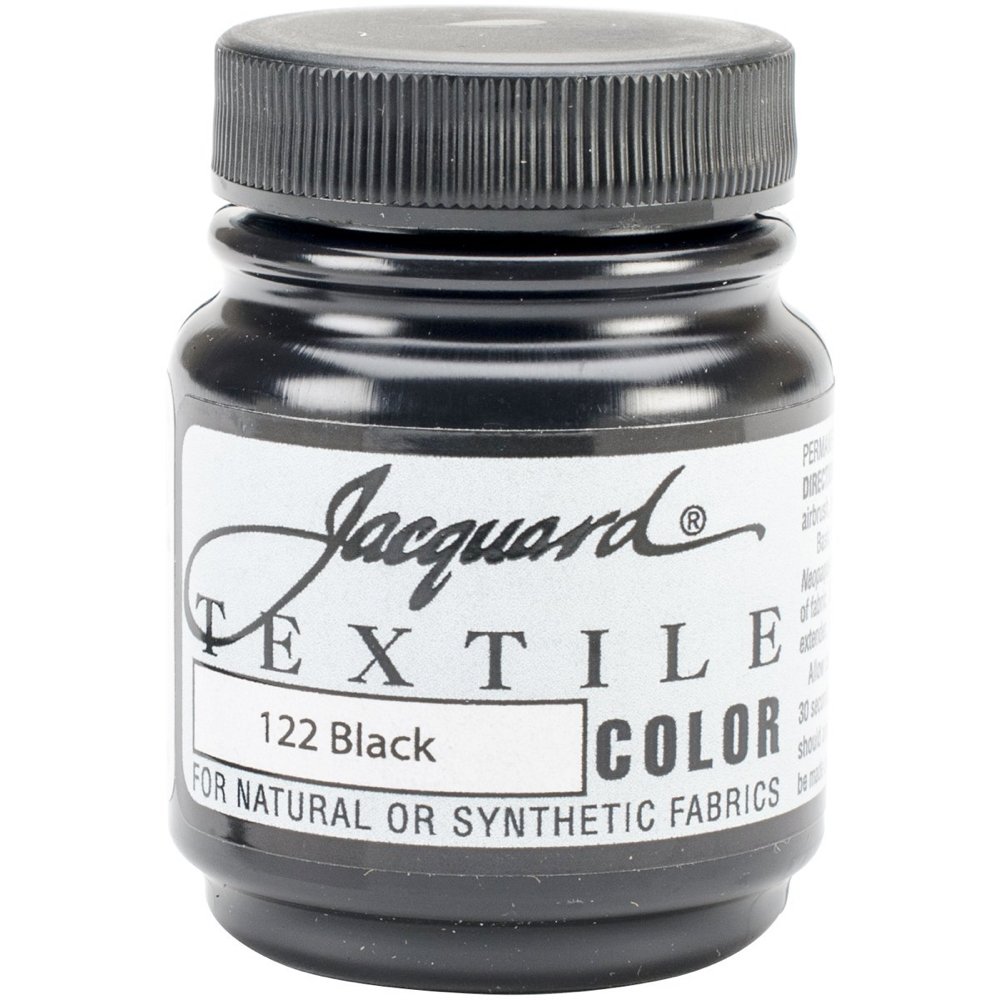 Jacquard Textile Color Black - Permanent Fabric Paint for Clothes, Furniture Uph