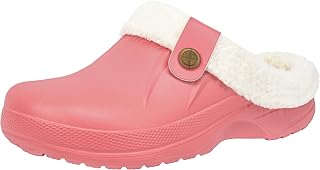 ChayChax Women's Men's Winter Lined Clogs with Warm Lining, Comfortable Waterproof House Slippers with Non-Slip Sole for Outdoor and Indoor