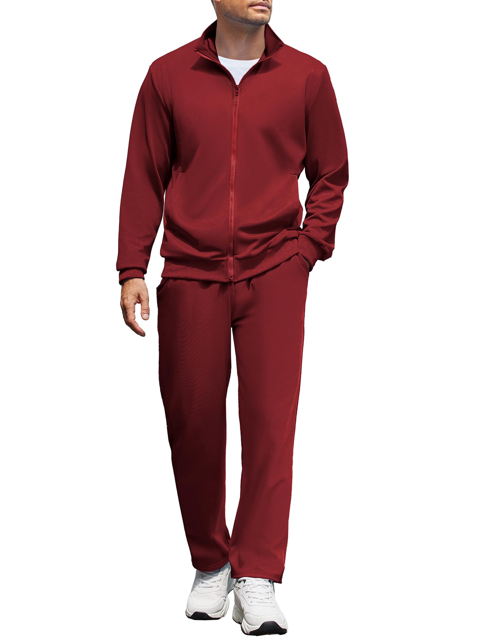 COOFANDY Men's Casual 2 Piece Tracksuit with Full Zip