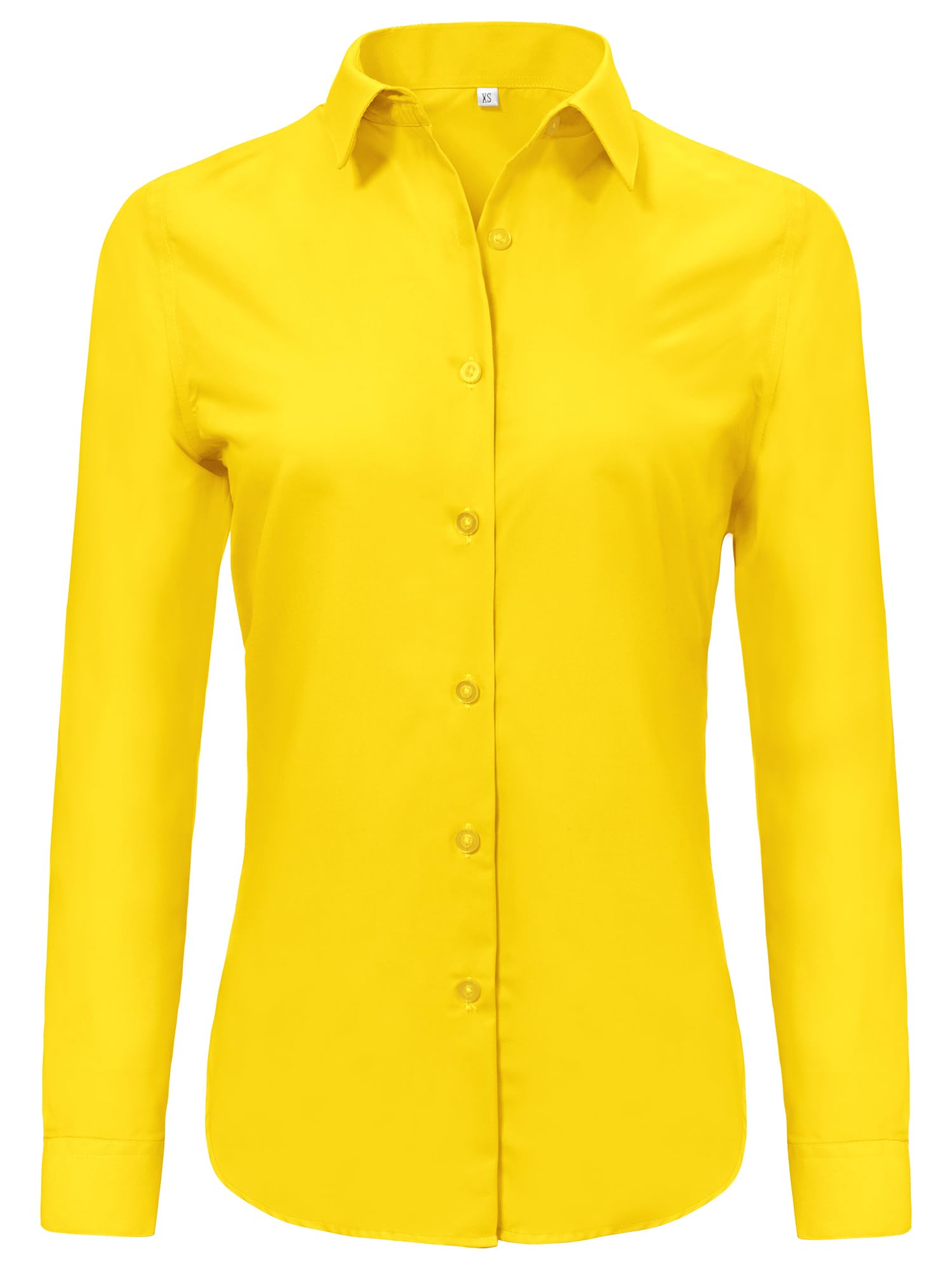 Ruisin Super Soft Wrinkle Free Button Down Shirt Women Solid Long Sleeve Striped