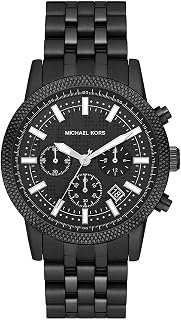 Michael Kors Hutton Watch for Men, Chronograph movement with Stainless steel or Leather strap