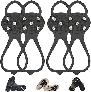 Universal Non-Slip Grip Tips, Universal Non-Slip Shoe Grippers for Ice Sports Traction Cleats Non-Slip Silicone Grip with Steel Nails of 5