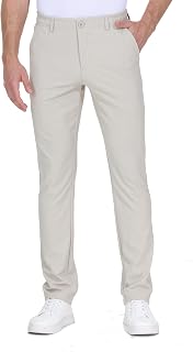 Mens Golf Pants Work Dress Pants 30"/32"/34" Lightweight Travel Trousers Stretch Business Casual Slacks with Pockets