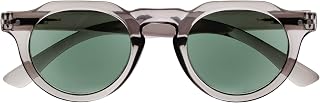 OPULIZE RIO - Sunglasses - Flat Frame - UV400 Protection - Grey - Men and Women - Spring Hinges - S53-7- +1.50