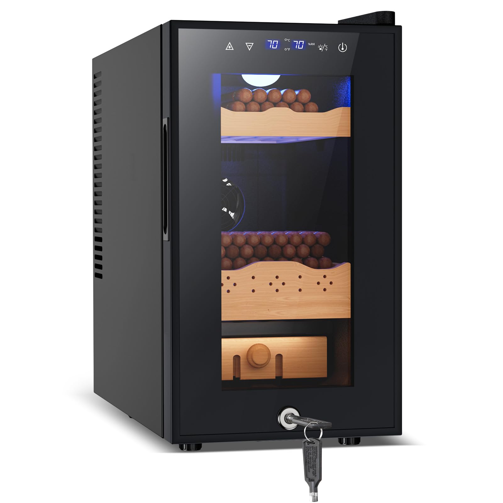Tylza Cigar Humidor Cabinet 25L, Temp & Humidity Control Electric Humidors for C