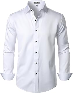JEMITOP Mens Stretch Wrinkle Free Dress Shirts