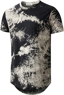 Men's Hip Hop Tie Dye Hipster Curved Hem T-Shirt