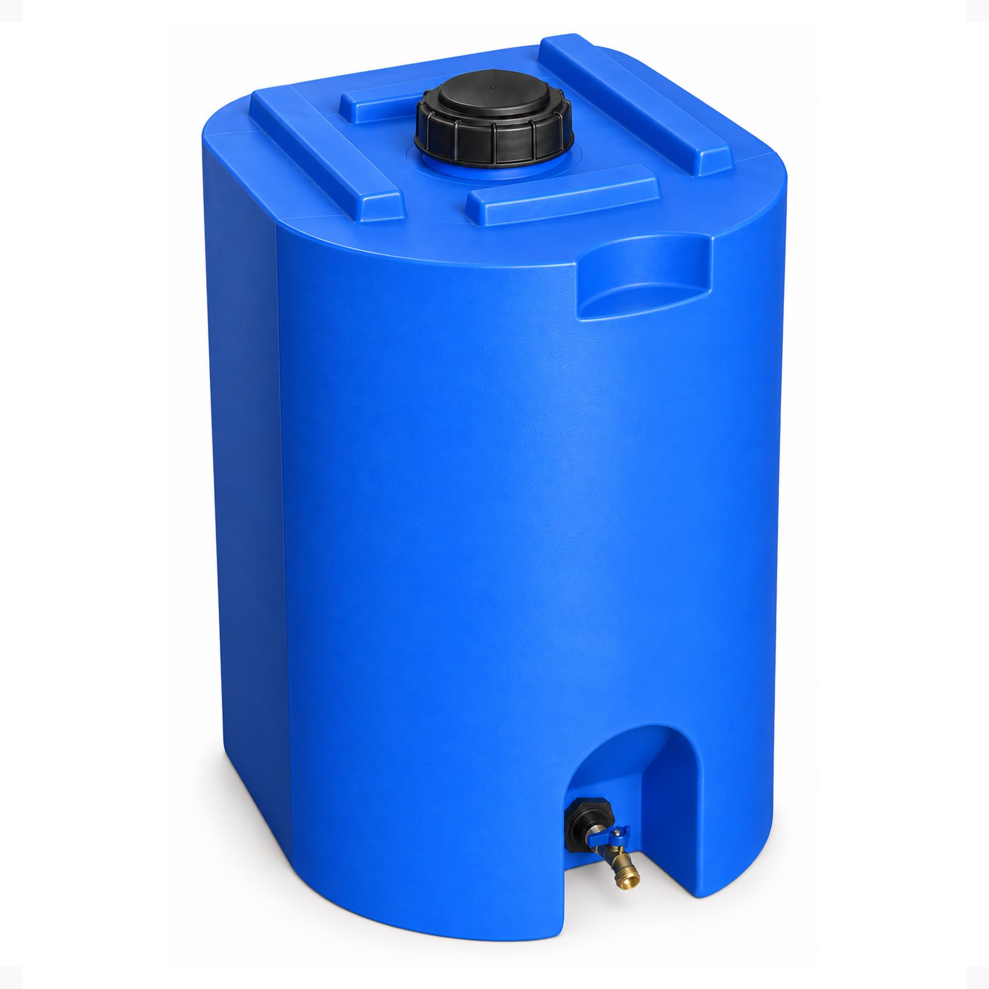 WaterPrepared 55 Gallon Unique Stackable Utility Water Tank, Blue | Emergency Wa