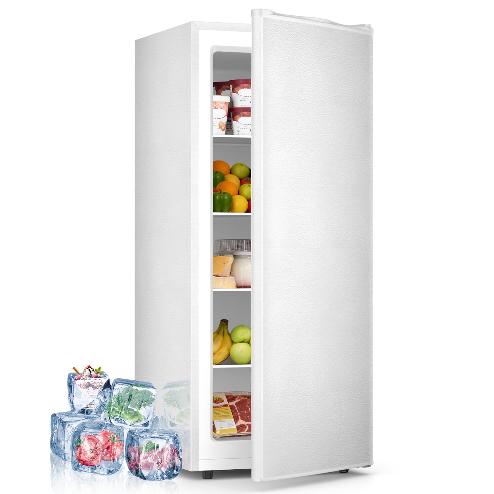Antarctic Star 6.0 Cu.Ft Upright Freezer, Compact Stand Up Freezer with 7-Temp C
