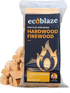 Ecoblaze Kiln Dried Firewood Logs 8.5kg Bag, Fire Logs, Firewood, Kindling Wood, Fire Pits & Pizza Oven Wood - High Heat Log For BBQ, Hardwood Woods for Wooden Burner - Eco-Friendly and Sustainable