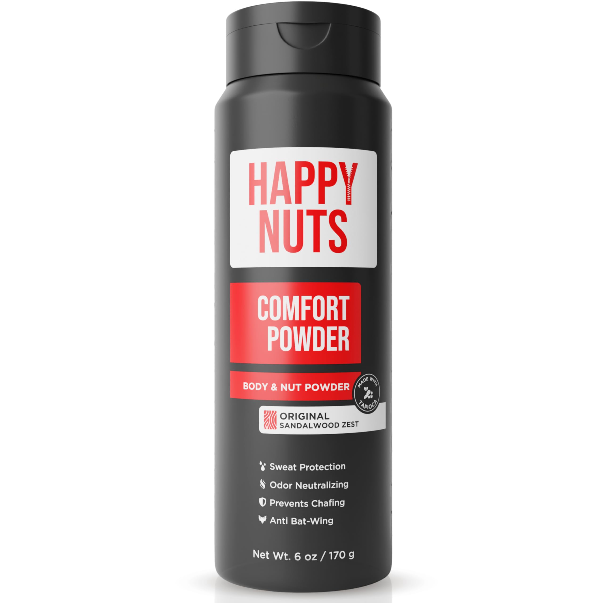 HAPPY NUTS Comfort Powder Deodorant For Men: Anti-Chafing, Sweat and Odor Contro