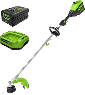 Greenworks 60V 16 in Cordless String Trimmer, 4.0 Ah Battery | 60V Brushless Weed Wacker, 16-Inch, Attachment Capable, Load N’ Go Head with 0.095" Dual Line, Shoulder Strap