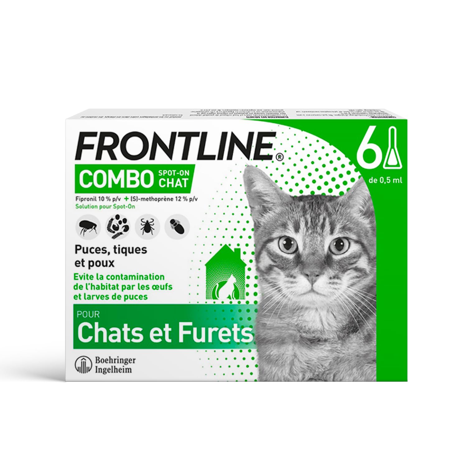 FRONTLINE Cat Combo - Fleas, Ticks & Lice - Against Larvae & Eggs - Kills & Kill