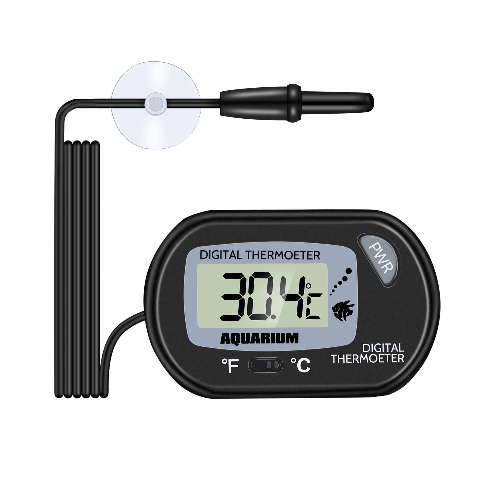 Zacro LCD Digital Aquarium Thermometer,0.1° Accuracy Fish Tank Thermometer | ℃/℉