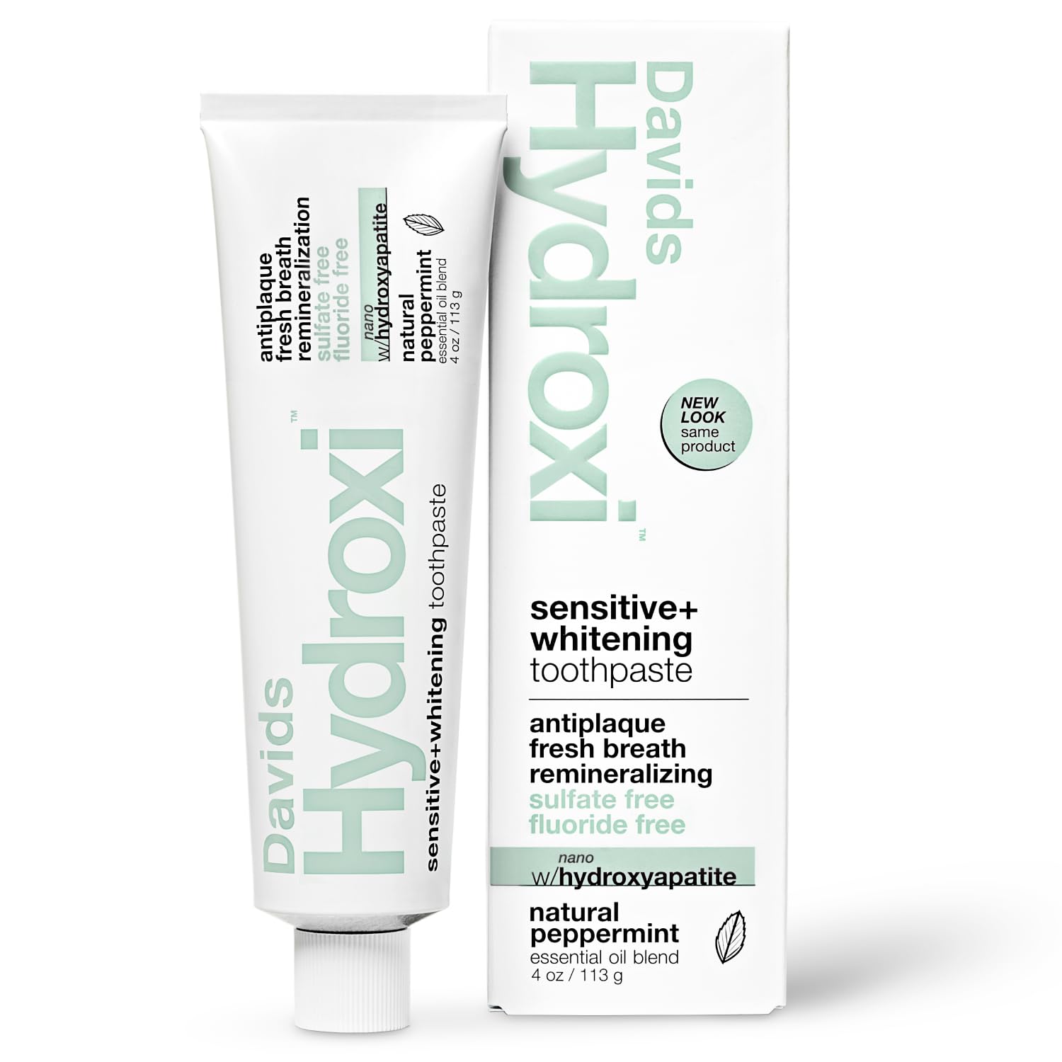 Davids Nano Hydroxyapatite Toothpaste Sensitive + Whitening Peppermint 4oz | Flu