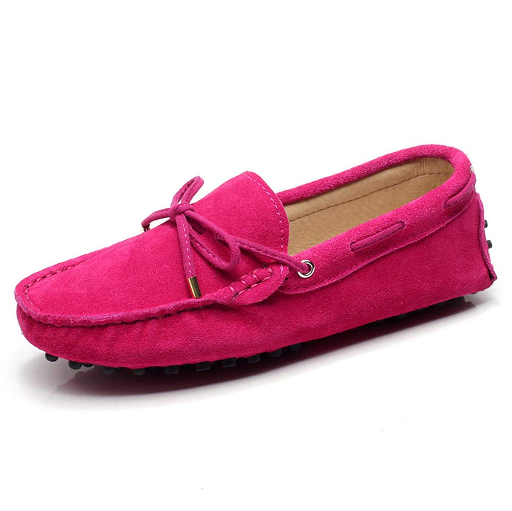Women's Classic Suede/Fabric Bow Tie Penny Loafers Comfort Handmade Slipper Mocc