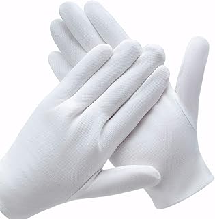 3 Pairs White Cotton Gloves for Dry Hands Eczema SPA Moisturizing - Work Glove Liners for Serving Costume Inspection