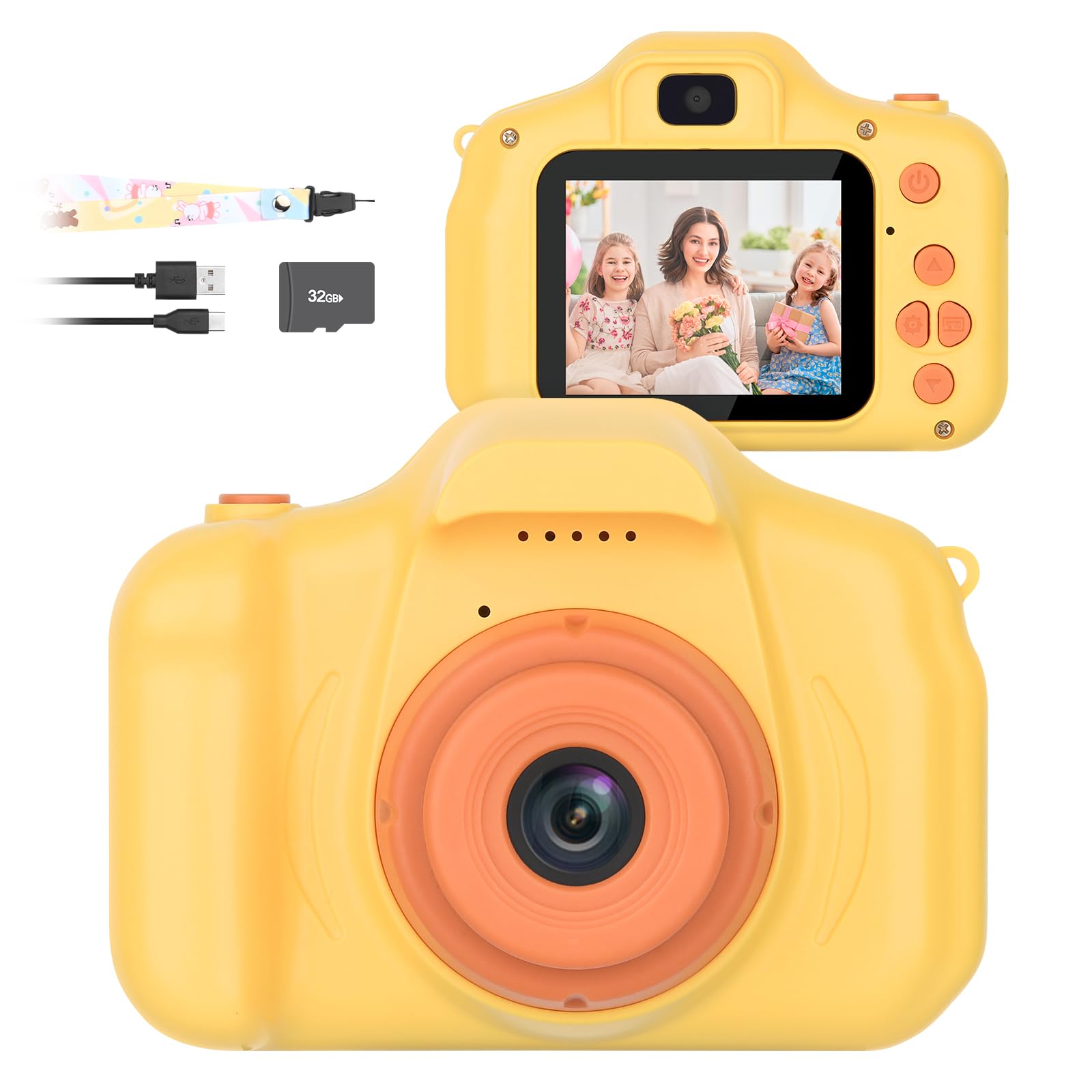 Mafiti Kids Camera 26MP HD Toddler Digital Camera with 32GB Card,Orange | Outdoo